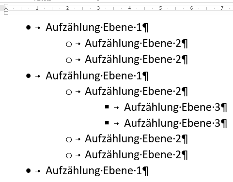 Aufzaehlung Standard