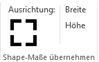 Shape Masse uebernehmen